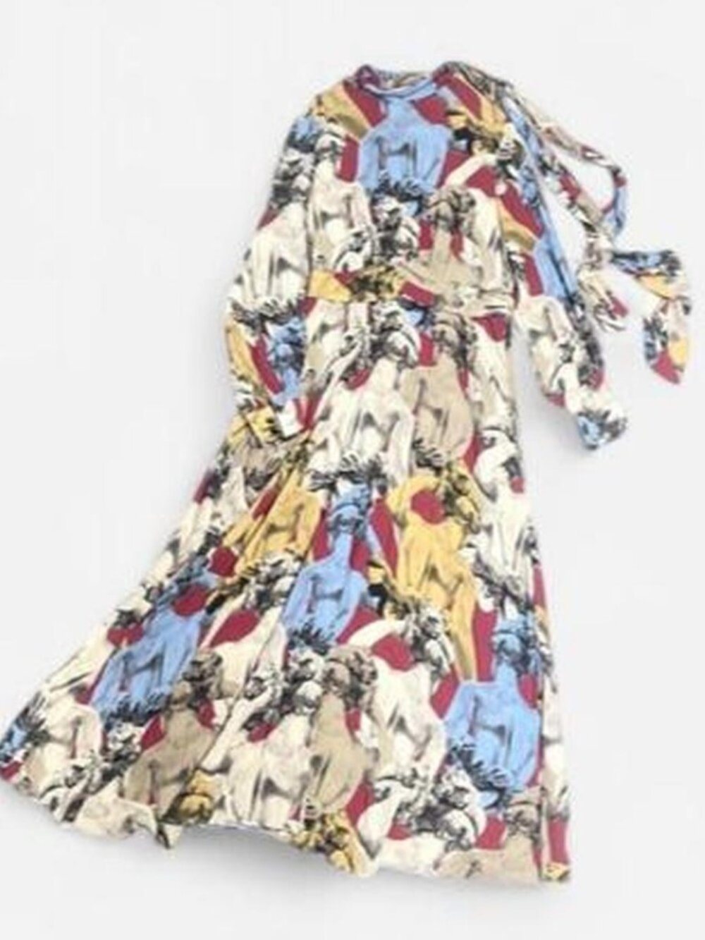 Zara extraordinary long printed dressSize S